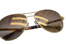 Load image into Gallery viewer, LOUIS VUITTON ルイヴィトン コンスピラシオン パイロット サングラス Z0164U モノグラムパターンレンズ ブラウン ゴールド金具 58□15 135 中古 4c075912