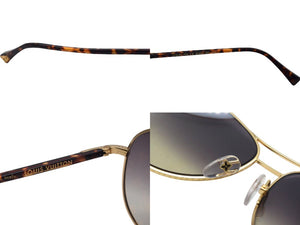 LOUIS VUITTON ルイヴィトン コンスピラシオン パイロット サングラス Z0164U モノグラムパターンレンズ ブラウン ゴールド金具 58□15 135 中古 4c075912