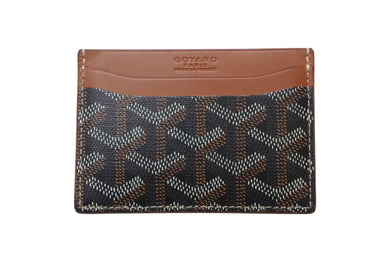 極美品 GOYARD ゴヤール サンシュルピス カードケース キャンバス レザー ブラウン 中古 4c073441