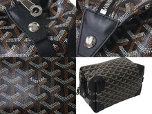 Load image into Gallery viewer, GOYARD ゴヤール ボウリング25 トイレタリーバッグ クラッチバッグ BOWLIN025TY01CL01P ブラック PVC レザー 美品 中古 4c075956