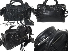 Load image into Gallery viewer, BALENCIAGA バレンシアガ ネオ カゴール シティ XS 2WAY ショルダーバッグ ブラック レザー ハンドバッグ 700940 シルバー金具 美品 中古 4c075957