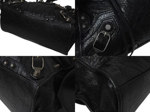 BALENCIAGA バレンシアガ ネオ カゴール シティ XS 2WAY ショルダーバッグ ブラック レザー ハンドバッグ 700940 シルバー金具 美品 中古 4c075957