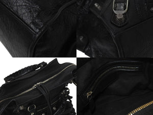 BALENCIAGA バレンシアガ ネオ カゴール シティ XS 2WAY ショルダーバッグ ブラック レザー ハンドバッグ 700940 シルバー金具 美品 中古 4c075957