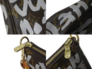 極美品 LOUIS VUITTON ルイヴィトン ポシェット アクセソワール アクセサーポーチ M92192 モノグラム グラフィティ ホワイト 中古 4c075961