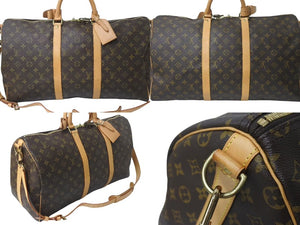 極美品 LOUIS VUITTON ルイヴィトン キーポル バンドリエール50 ボストンバッグ M41416 モノグラム PVC レザー 中古 4c075962