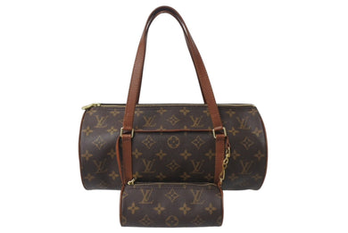 極美品 LOUIS VUITTON ルイヴィトン モノグラム パピヨン30 ハンドバッグ 旧型 筒型 ロゴ 鞄 カバン M51365 ゴールド金具 中古 4c075965