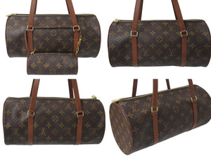 極美品 LOUIS VUITTON ルイヴィトン モノグラム パピヨン30 ハンドバッグ 旧型 筒型 ロゴ 鞄 カバン M51365 ゴールド金具 中古 4c075965