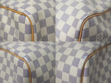 Load image into Gallery viewer, 極美品 LOUIS VUITTON ルイヴィトン ダミエ アズール キーポル55 ボストンバッグ N41429 PVC ヌメ革 ホワイト ブラウン 中古 4c075967