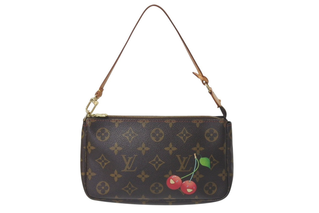 LOUIS VUITTON ルイヴィトン モノグラム チェリー ポシェットアクセソワール アクセサリーポーチ 村上隆 M95008 美品 中古 4c075969