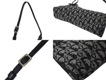 Load image into Gallery viewer, 極美品 ChristianDior クリスチャンディオール ワンショルダーバッグ トロッター キャンバス レザー ブラック グレー 中古 4c075970