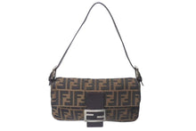 Load image into Gallery viewer, [USED/中古]FENDI フェンディ ショルダーバッグ マンマバケット ブラウン コットンキャンバス レザー シルバー金具 Bランク 中古 4c075977
