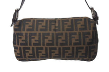 Load image into Gallery viewer, [USED/中古]FENDI フェンディ ショルダーバッグ マンマバケット ブラウン コットンキャンバス レザー シルバー金具 Bランク 中古 4c075977