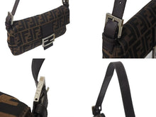 Load image into Gallery viewer, [USED/中古]FENDI フェンディ ショルダーバッグ マンマバケット ブラウン コットンキャンバス レザー シルバー金具 Bランク 中古 4c075977