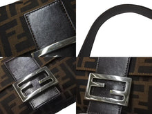 Load image into Gallery viewer, [USED/中古]FENDI フェンディ ショルダーバッグ マンマバケット ブラウン コットンキャンバス レザー シルバー金具 Bランク 中古 4c075977