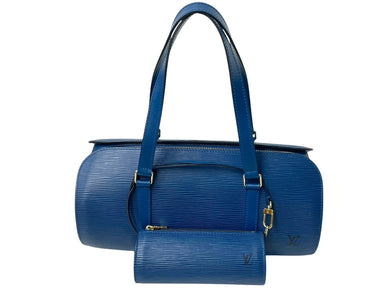 LOUIS VUITTON ルイヴィトン スフロ ハンドバッグ バレルバッグ 筒型 M52862 エピレザー ブルー ゴールド金具 美品 中古 4c075990