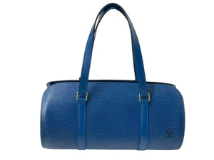 LOUIS VUITTON ルイヴィトン スフロ ハンドバッグ バレルバッグ 筒型 M52862 エピレザー ブルー ゴールド金具 美品 中古 4c075990