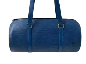 LOUIS VUITTON ルイヴィトン スフロ ハンドバッグ バレルバッグ 筒型 M52862 エピレザー ブルー ゴールド金具 美品 中古 4c075990
