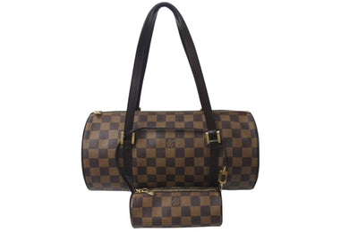 極美品 LOUIS VUITTON ルイヴィトン ハンドバッグ パピヨン30 ダミエキャンバス N51303 ブラウン ゴールド金具 中古 4c075991