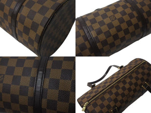 極美品 LOUIS VUITTON ルイヴィトン ハンドバッグ パピヨン30 ダミエキャンバス N51303 ブラウン ゴールド金具 中古 4c075991