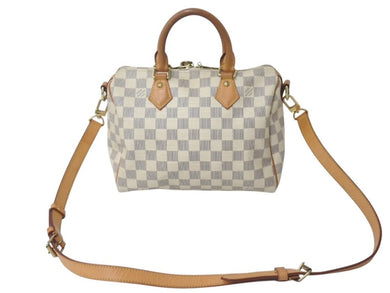 LOUIS VUITTON ルイヴィトン ハンドバッグ スピーディ25 ダミエアズール N41534 ホワイト グレー ゴールド金具 良品 中古 4c075992