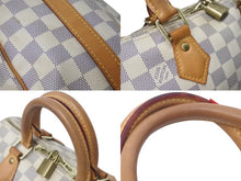 Load image into Gallery viewer, LOUIS VUITTON ルイヴィトン ハンドバッグ スピーディ25 ダミエアズール N41534 ホワイト グレー ゴールド金具 良品 中古 4c075992