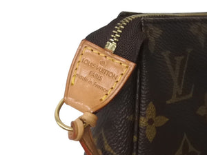 極美品 LOUIS VUITTON ルイヴィトン アクセサリーポーチ ポシェットアクセソワール M51980 モノグラム ブラウン スト付き 中古 4c075993