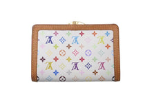 Load image into Gallery viewer, LOUIS VUITTON ルイヴィトン ポルトフォイユヴィエノワ 二つ折り財布 M92987 村上隆 ホワイト モノグラム マルチカラー PVC ヌメ革 ゴールド金具 良品 中古 075995