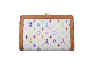 LOUIS VUITTON ルイヴィトン ポルトフォイユヴィエノワ 二つ折り財布 M92987 村上隆 ホワイト モノグラム マルチカラー PVC ヌメ革 ゴールド金具 良品 中古 075995