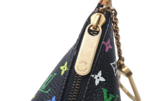 画像をギャラリービューアに読み込む, LOUIS VUITTON ルイヴィトン コインケース キーホルダー キーチャーム M58020 ブラック マルチカラー PVC レザー ゴールド金具 美品 中古 4c075996