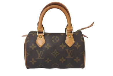 LOUIS VUITTON ルイヴィトン ミニスピーディ ハンドバッグ モノグラム M41534 PVC ブラウン ゴールド金具 美品 中古 4c076000
