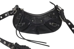 極美品 BALENCIAGA バレンシアガ LE CAGOLE XS ルカゴール XS ワンショルダーバッグ 671309 レザー ブラック 中古 4c076002