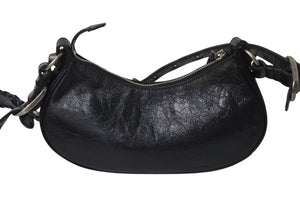 極美品 BALENCIAGA バレンシアガ LE CAGOLE XS ルカゴール XS ワンショルダーバッグ 671309 レザー ブラック 中古 4c076002