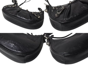 極美品 BALENCIAGA バレンシアガ LE CAGOLE XS ルカゴール XS ワンショルダーバッグ 671309 レザー ブラック 中古 4c076002