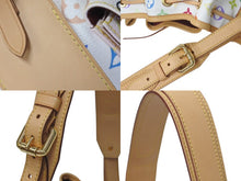 Load image into Gallery viewer, 極美品 LOUIS VUITTON ルイヴィトン プチ ノエ ショルダーバッグ M42229 モノグラム マルチカラー PVC ヌメ革 ホワイト 中古 4c076006