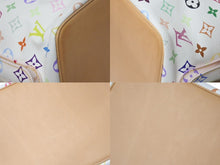 Load image into Gallery viewer, 極美品 LOUIS VUITTON ルイヴィトン プチ ノエ ショルダーバッグ M42229 モノグラム マルチカラー PVC ヌメ革 ホワイト 中古 4c076006
