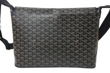 Load image into Gallery viewer, GOYARD ゴヤール カペシアン MM メッセンジャー ショルダーバッグ ゴヤールディンキャンバス シュヴロッシュカーフスキン ブラック 美品 中古 4c076007