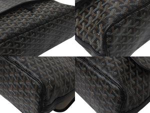 GOYARD ゴヤール カペシアン MM メッセンジャー ショルダーバッグ ゴヤールディンキャンバス シュヴロッシュカーフスキン ブラック 美品 中古 4c076007