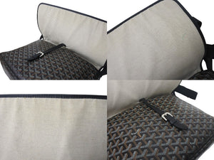 GOYARD ゴヤール カペシアン MM メッセンジャー ショルダーバッグ ゴヤールディンキャンバス シュヴロッシュカーフスキン ブラック 美品 中古 4c076007