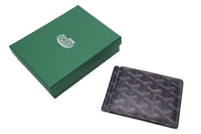 画像をギャラリービューアに読み込む, GOYARD ゴヤール 二つ折り財布 サントマ マネークリップ カードケース ネイビー PVC レザー 美品 中古 4c076010