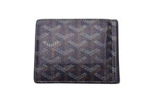 画像をギャラリービューアに読み込む, GOYARD ゴヤール 二つ折り財布 サントマ マネークリップ カードケース ネイビー PVC レザー 美品 中古 4c076010