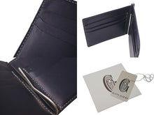 画像をギャラリービューアに読み込む, GOYARD ゴヤール 二つ折り財布 サントマ マネークリップ カードケース ネイビー PVC レザー 美品 中古 4c076010