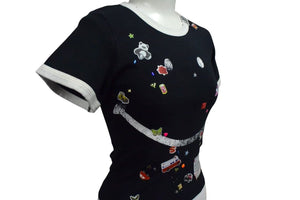 新品未使用 Maison MIHARA YASUHIRO メゾンミハラヤスヒロ スマイリーフェイス 半袖Tシャツ B14TS602 サイズ36 ブラック 中古 4c076023