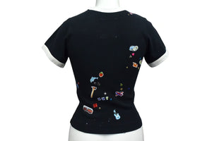 新品未使用 Maison MIHARA YASUHIRO メゾンミハラヤスヒロ スマイリーフェイス 半袖Tシャツ B14TS602 サイズ36 ブラック 中古 4c076023