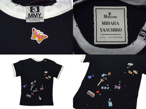 新品未使用 Maison MIHARA YASUHIRO メゾンミハラヤスヒロ スマイリーフェイス 半袖Tシャツ B14TS602 サイズ36 ブラック 中古 4c076023