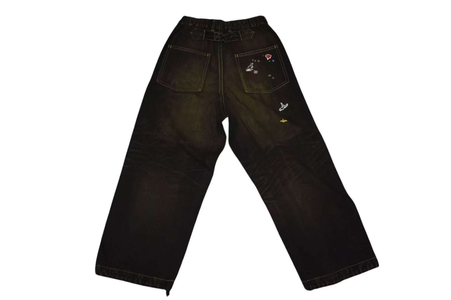 Maison MIHARA YASUHIRO ステッカー柄デニム 黒 46サイズ Maison MIHARA YASUHIRO ステッカー柄デニム 黒 46サイズ