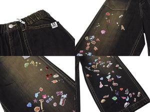 新品未使用 Maison MIHARA YASUHIRO メゾンミハラヤスヒロ ステッカープリント デニムベイカーパンツ J14PT124 サイズ46 中古 4c076024