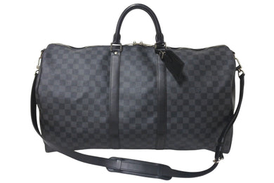 LOUIS VUITTON ルイヴィトン キーポル バンドリエール55 ボストンバッグ N41413 ダミエグラフィット ブラック 美品 中古 4c076029