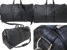 Load image into Gallery viewer, LOUIS VUITTON ルイヴィトン キーポル バンドリエール55 ボストンバッグ N41413 ダミエグラフィット ブラック 美品 中古 4c076029