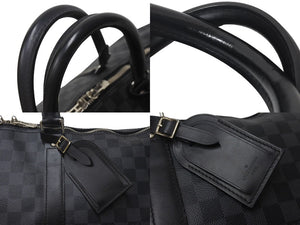 LOUIS VUITTON ルイヴィトン キーポル バンドリエール55 ボストンバッグ N41413 ダミエグラフィット ブラック 美品 中古 4c076029
