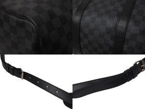 LOUIS VUITTON ルイヴィトン キーポル バンドリエール55 ボストンバッグ N41413 ダミエグラフィット ブラック 美品 中古 4c076029
